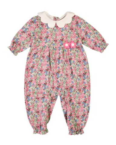 Florence Eiseman Girl's Floral Cotton Knit Coverall, Size 3M-24M | Thumbnail 3