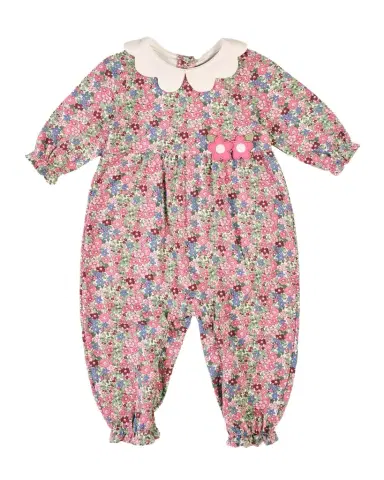 Florence Eiseman Girl's Floral Cotton Knit Coverall, Size 3M-24M | Thumbnail 1