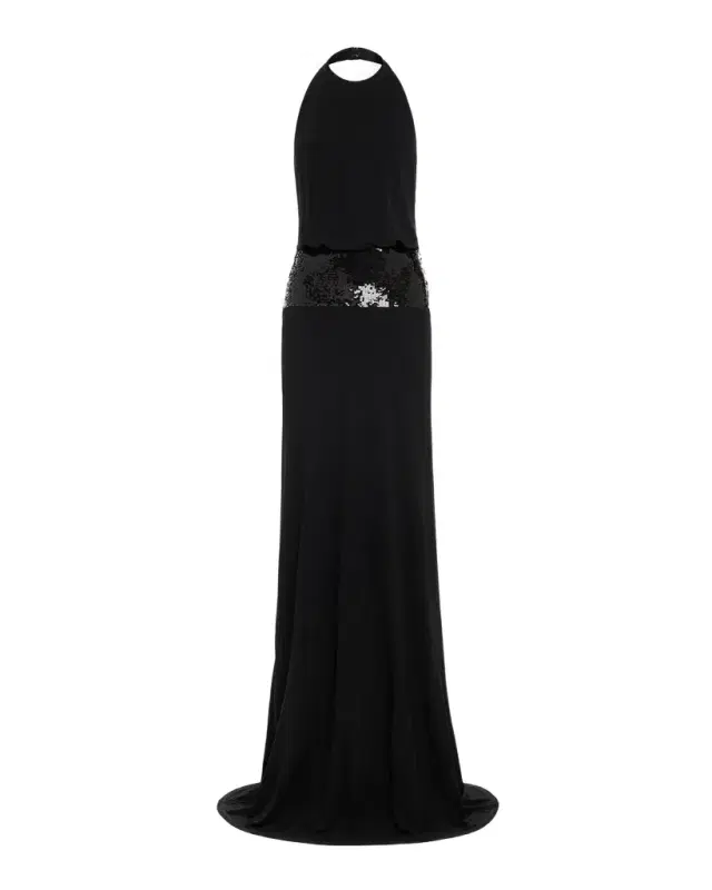Ramy Brook Theresa Sequined Halter Gown