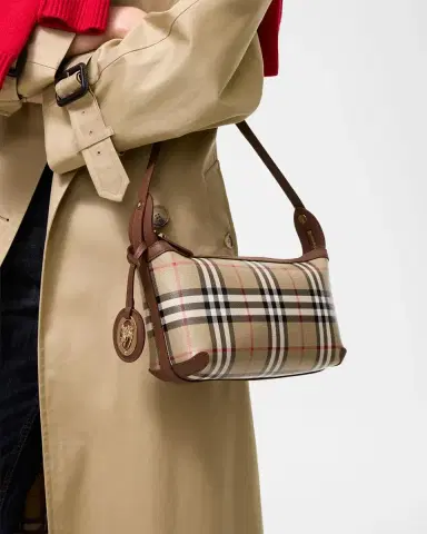 Burberry Mini Check Canvas Shoulder Bag | Thumbnail 2 Burberry Mini Check Canvas Shoulder Bag | Thumbnail 2