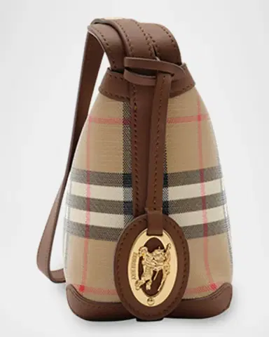Burberry Mini Check Canvas Shoulder Bag | Thumbnail 4 Burberry Mini Check Canvas Shoulder Bag | Thumbnail 4