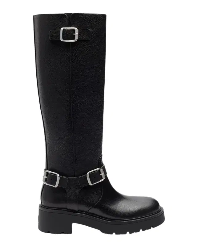 Stuart Weitzman Ren Moto Leather Knee-High Boots