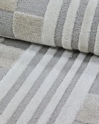 MacKenzie-Childs Light Grey Tonal Check Runner, 3 ' x 8 ' | Thumbnail 3