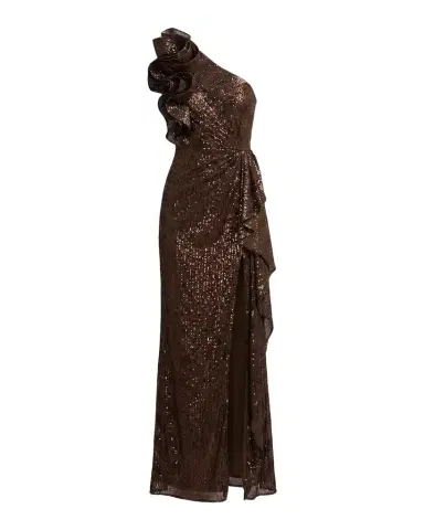 Mac Duggal One-Shoulder Sequined Column Gown | Thumbnail 1
