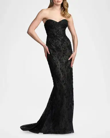 Mac Duggal Embellished Floral Lace Strapless Gown | Thumbnail 2