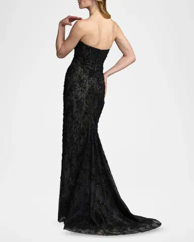Mac Duggal Embellished Floral Lace Strapless Gown | Thumbnail 3