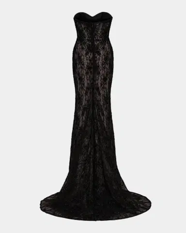 Mac Duggal Embellished Floral Lace Strapless Gown | Thumbnail 5