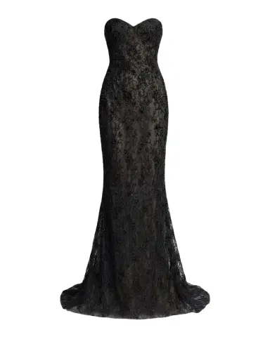 Mac Duggal Embellished Floral Lace Strapless Gown | Thumbnail 1
