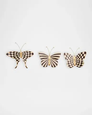 MacKenzie-Childs Courtly Check & Stripe Butterfly Trio | Thumbnail 2