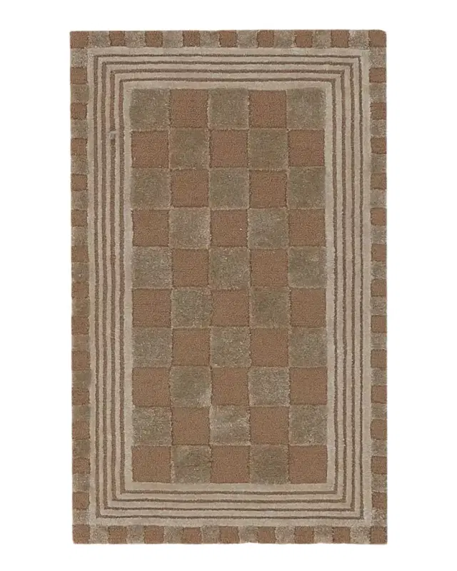MacKenzie-Childs Mocha Tonal Check Rug, 2 ' x 4 '