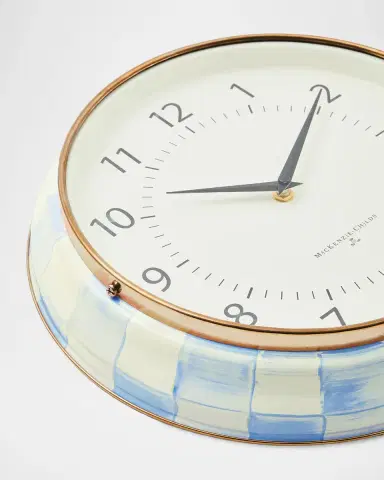 MacKenzie-Childs Sky Check School Clock | Thumbnail 2 MacKenzie-Childs Sky Check School Clock | Thumbnail 2
