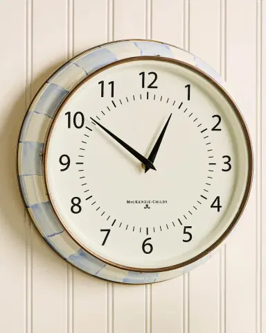 MacKenzie-Childs Sky Check School Clock | Thumbnail 3 MacKenzie-Childs Sky Check School Clock | Thumbnail 3