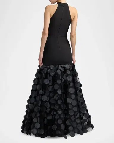 Mac Duggal Crepe Halterneck Trumpet Gown | Thumbnail 3