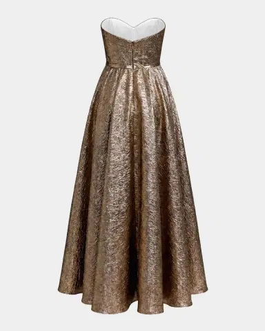 Mac Duggal Metallic Brocade Bow Strapless Gown | Thumbnail 5