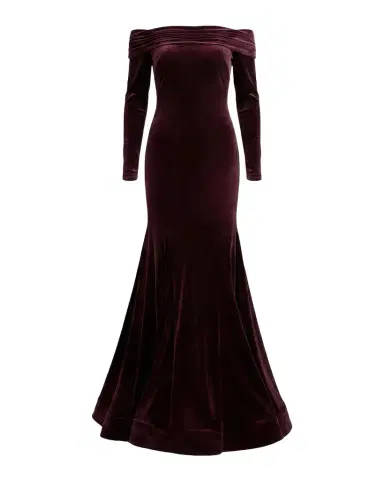 Mac Duggal Velvet Off-The-Shoulder Mermaid Gown | Thumbnail 1