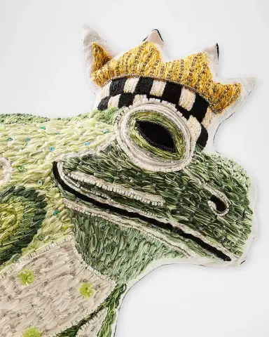 MacKenzie-Childs Embroidered Frog Throw Pillow, 15" x 17" | Thumbnail 2