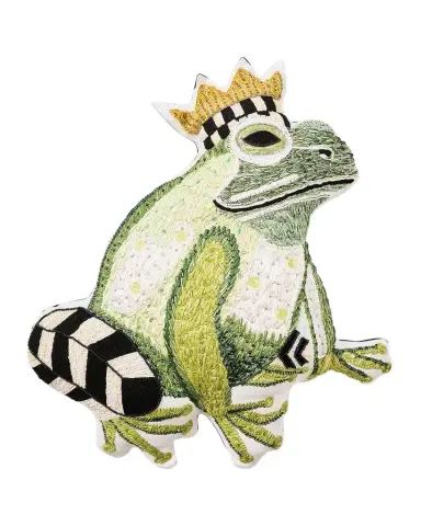 MacKenzie-Childs Embroidered Frog Throw Pillow, 15" x 17" | Thumbnail 1