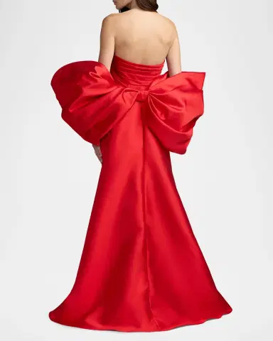 Mac Duggal Oversized Bow Satin Gown | Thumbnail 3