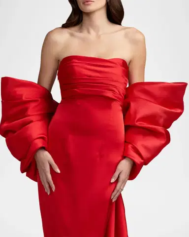 Mac Duggal Oversized Bow Satin Gown | Thumbnail 4
