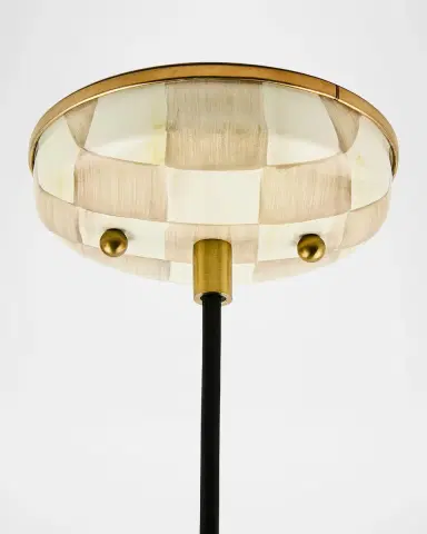 MacKenzie-Childs Mocha Check 8" Dome Pendant | Thumbnail 2