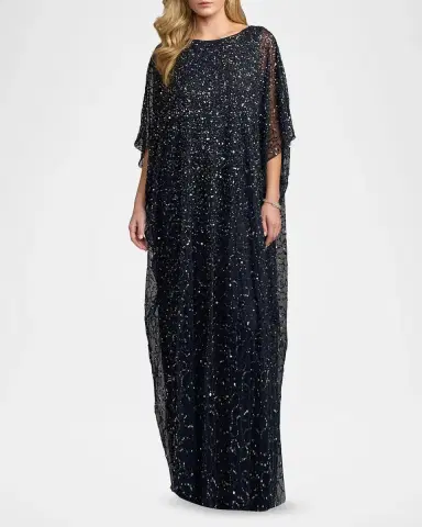 Mac Duggal Embellished Mesh Caftan Maxi Dress | Thumbnail 2