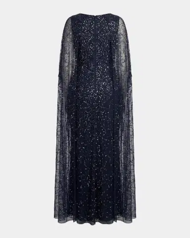 Mac Duggal Embellished Mesh Caftan Maxi Dress | Thumbnail 5