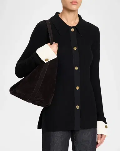TOTEME Medium Belted Suede Tote Bag | Thumbnail 2