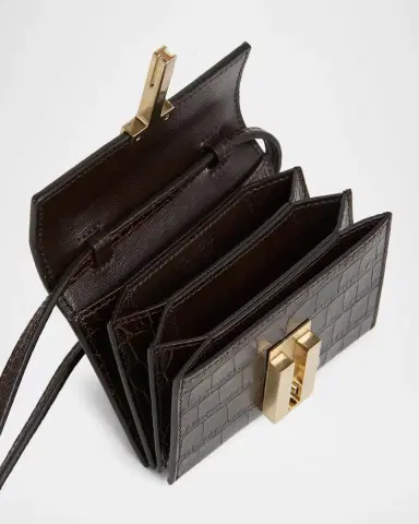 Tom Ford Mia Croc-Embossed Leather Crossbody Card Holder | Thumbnail 4