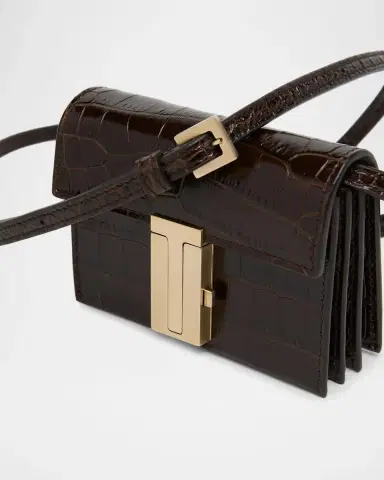 Tom Ford Mia Croc-Embossed Leather Crossbody Card Holder | Thumbnail 6