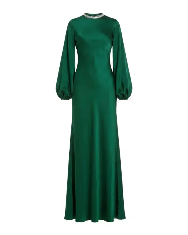 Mac Duggal Ieena Satin Sheath Gown