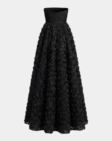 Mac Duggal Strapless Rosette Lace Ballgown | Thumbnail 5