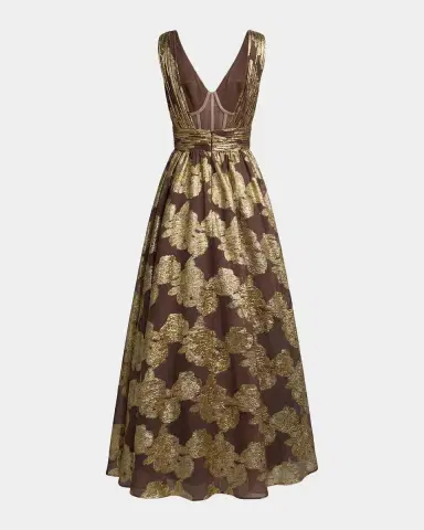 Mac Duggal Metallic Floral Brocade Ball Gown | Thumbnail 5