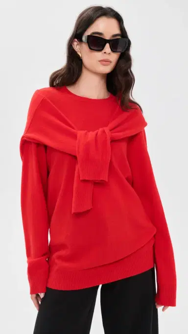 Source Unknown Tio Extra Shawl Sweater Red M/L | Thumbnail 2