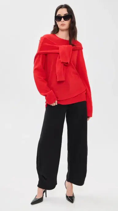 Source Unknown Tio Extra Shawl Sweater Red M/L | Thumbnail 5