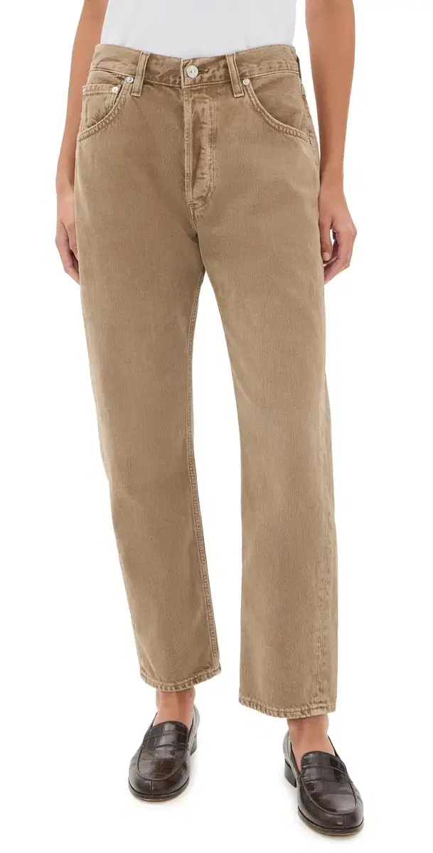Citizens of Humanity Winslow Boyfriend Cropped Jeans Tan