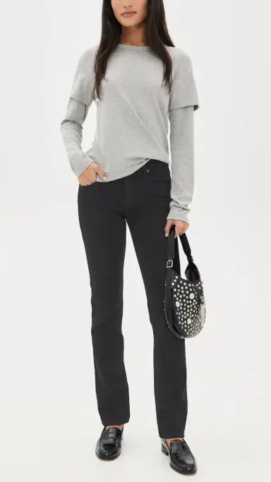 SLVRLAKE Naomi Slim Jeans Jet Black | Thumbnail 5