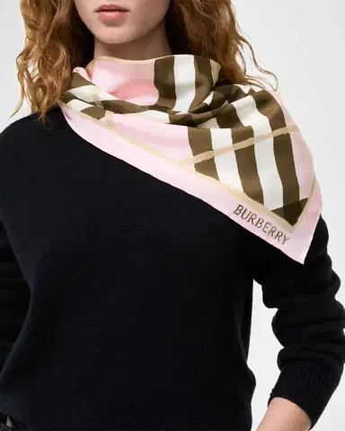 Burberry Watercolor Check Silk Scarf | Thumbnail 2