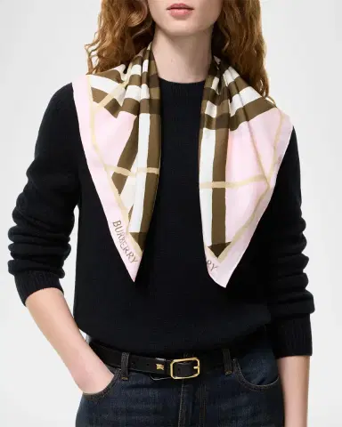 Burberry Watercolor Check Silk Scarf | Thumbnail 3