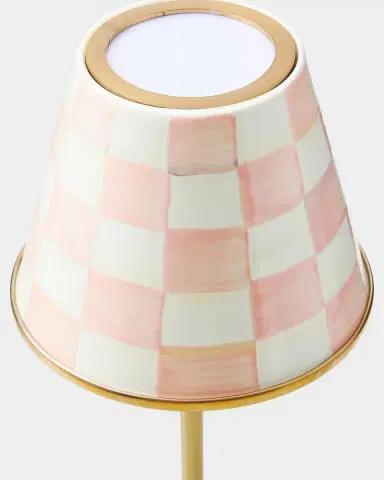 MacKenzie-Childs Rosy Check Rechargeable Cafe Table Lamp | Thumbnail 2