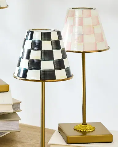 MacKenzie-Childs Rosy Check Rechargeable Cafe Table Lamp | Thumbnail 5