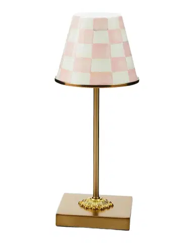 MacKenzie-Childs Rosy Check Rechargeable Cafe Table Lamp | Thumbnail 1