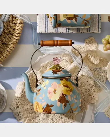 MacKenzie-Childs Wild Rose Slate Small Tea Kettle | Thumbnail 3