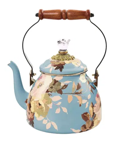 MacKenzie-Childs Wild Rose Slate Small Tea Kettle | Thumbnail 1