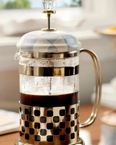 MacKenzie-Childs Sky Check French Press | Thumbnail 4