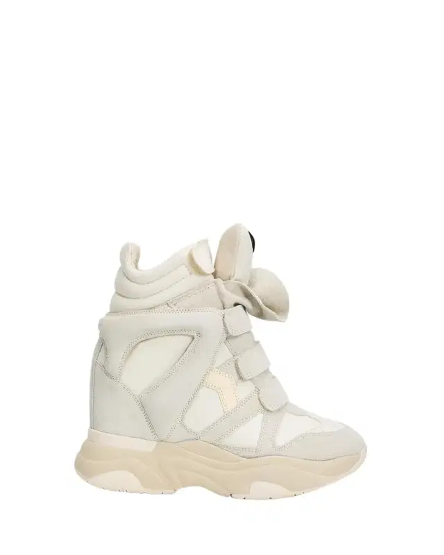 Isabel Marant Balskee Leather and Suede High-Top Wedge Sneakers