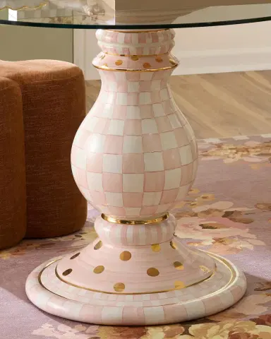 MacKenzie-Childs Rosy Check Ceramic Pedestal Table Base | Thumbnail 6 MacKenzie-Childs Rosy Check Ceramic Pedestal Table Base | Thumbnail 6