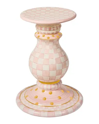 MacKenzie-Childs Rosy Check Ceramic Pedestal Table Base | Thumbnail 1 MacKenzie-Childs Rosy Check Ceramic Pedestal Table Base | Thumbnail 1