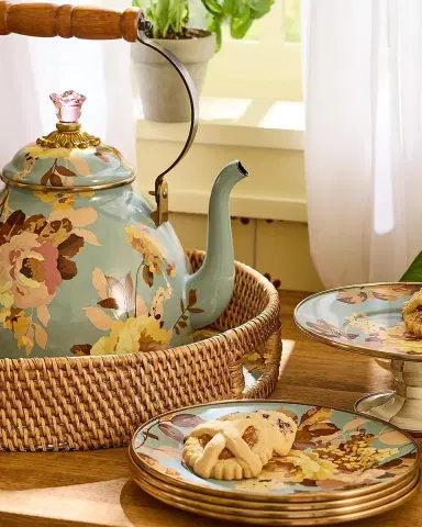 MacKenzie-Childs Wild Rose Slate Large Tea Kettle | Thumbnail 3