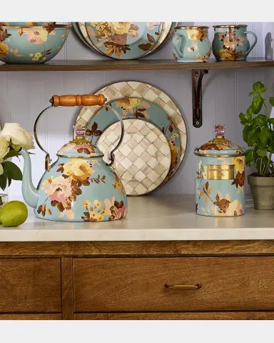 MacKenzie-Childs Wild Rose Slate Medium Canister | Thumbnail 4