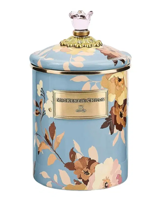 MacKenzie-Childs Wild Rose Slate Medium Canister